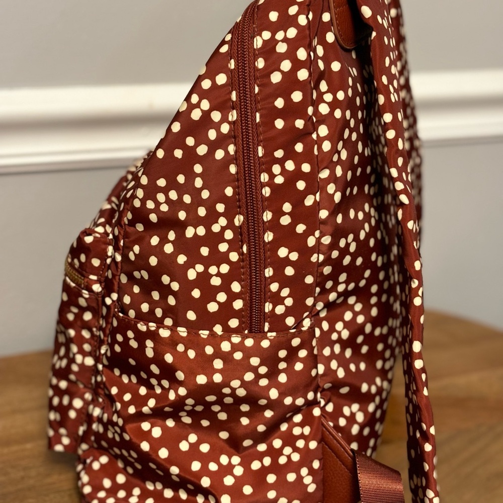 Red/White Polka Dot Nylon Backpack - Picture 4 of 9